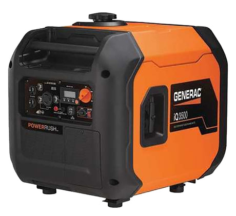 Generac iQ3500 Series 7127 Inverter Generator, 25 A, 120 V, 3000 W Output, 2.6 gal Tank, Electric, Recoil Pull Start