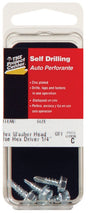 HILLMAN No. 10 Ga. X 1 in. L Hex Hex Washer Head Sheet Metal Screws 5 pk, Pack of 10