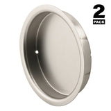 Prime-Line N 7206 Door Pull, 2 in Dia, 5/16 in D, Steel, Satin Nickel