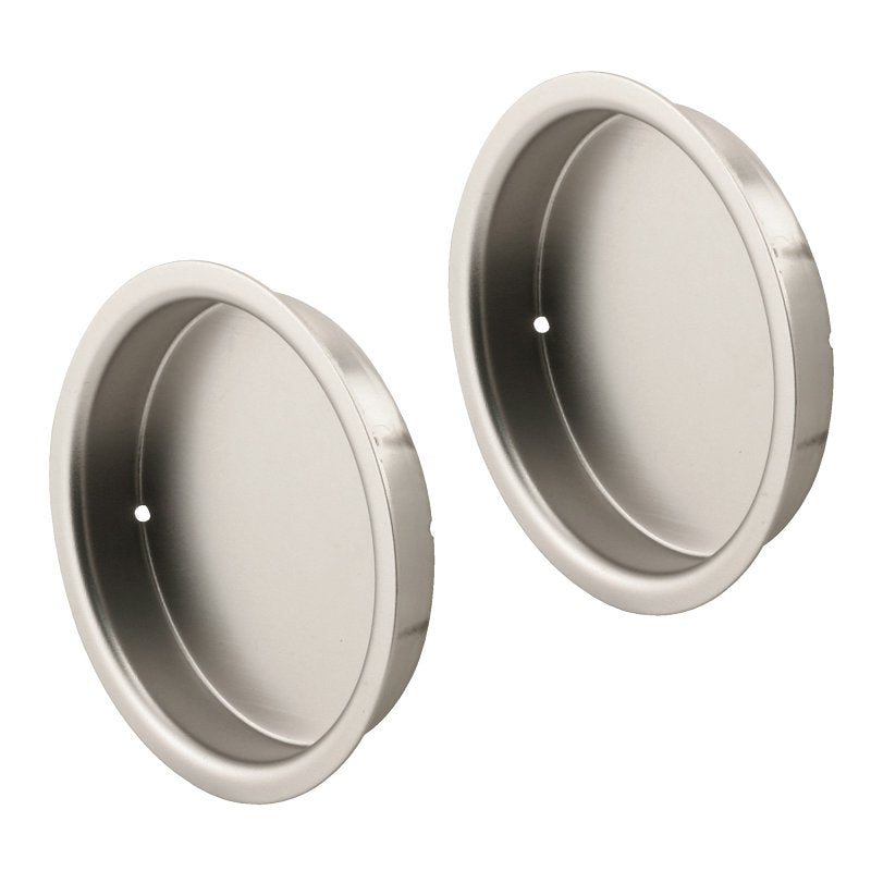 Prime-Line N 7206 Door Pull, 2 in Dia, 5/16 in D, Steel, Satin Nickel