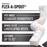 Amerimax Flex-A-Spout 4.5 in. H X 4.5 in. W X 55 in. L White Vinyl Downspout Extension