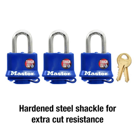 Master Lock 1-5/16 in. H X 1 in. W Vinyl Covered Steel Double Locking Weather-Resistant Padlock