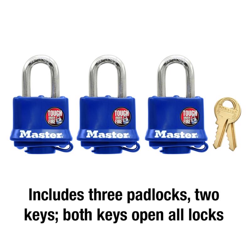 Master Lock 1-5/16 in. H X 1 in. W Vinyl Covered Steel Double Locking Weather-Resistant Padlock