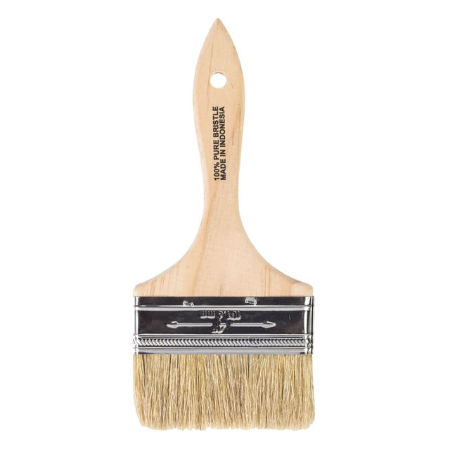 Wooster F5117-4 Paint Brush, 4 in W, 1-11/16 in L Bristle, China Bristle, Plain-Grip Handle