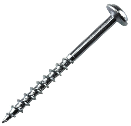 Kreg SML-C2 - 50 Pocket-Hole Screw, #8 Thread, 2 in L, Coarse Thread, Square Drive, Carbon Steel, Zinc, 50/PK