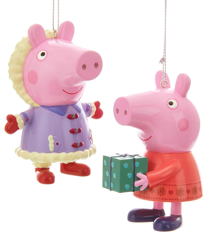 Kurt S Adler Peppa Pig PA1181 Blow Mold Ornament Assortment, 3-1/2 in H, Mica/Plastic Pack of 24