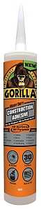 Gorilla 8010003 Construction Adhesive, White, 9 oz, Cartridge