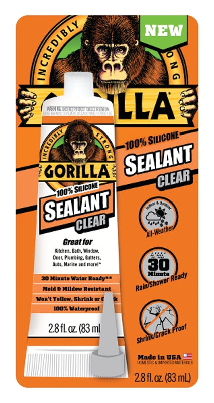 Gorilla 8090002 Silicone Sealant, Clear, -40 to 350 deg F