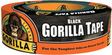 Gorilla 105629 Duct Tape, 30 yd L, 1.88 in W, Polyethylene-Coated Cloth Backing, Black