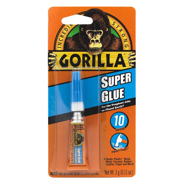 Gorilla 7900102 Super Glue, Liquid, Irritating, Straw/White Water, 3 g Tube
