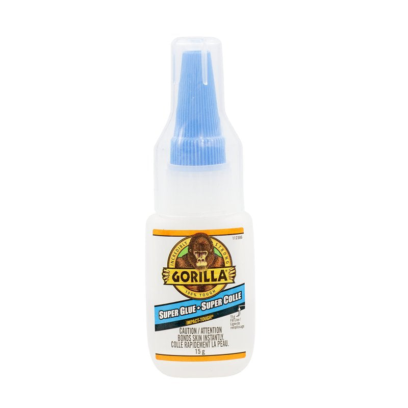 Gorilla 112381 Super Glue, Liquid, Sharp, Irritating, Clear, 15 g Bottle