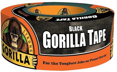 Gorilla 105631 Duct Tape, 10 yd L, 1.88 in W, Cloth Backing, Black