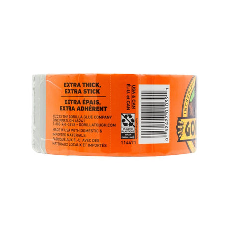 Gorilla 105463 Duct Tape, 10 yd L, 1.88 in W, Polyethylene-Coated Cloth Backing, Silver
