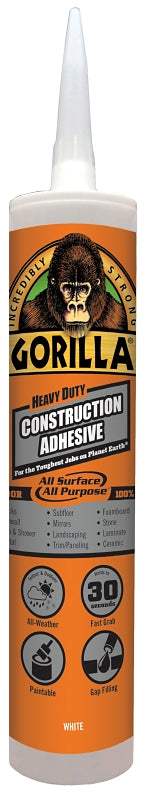 Gorilla 8110003 Construction Adhesive, White, 9 oz