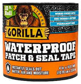 Gorilla 4612502 Patch and Seal Tape, Waterproof, 10 ft L, 4 in W