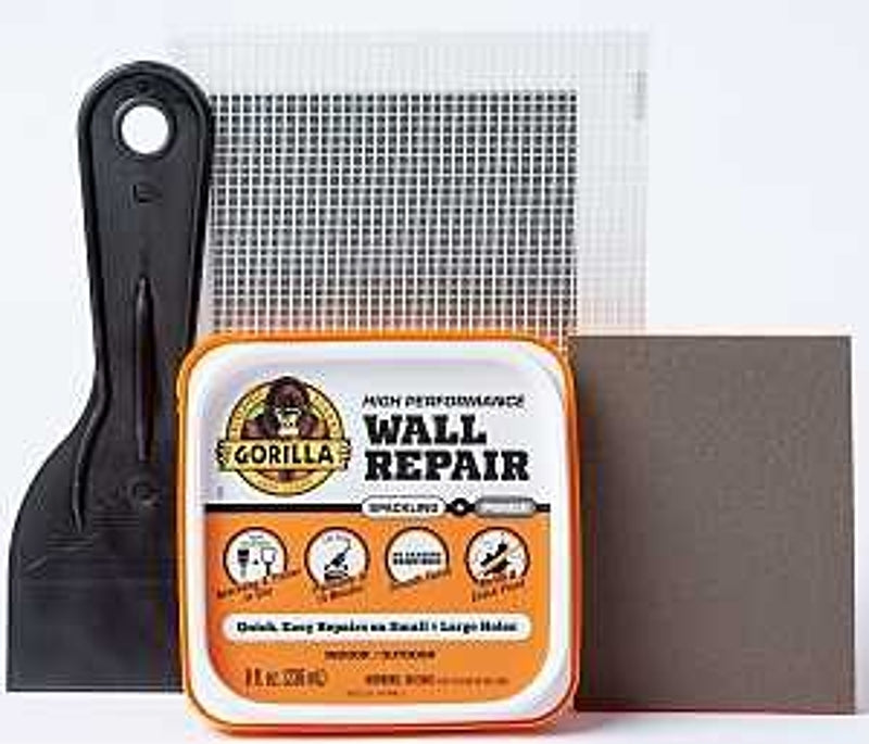 Gorilla 103959 High-Performance Wall Repair Kit, Semi-Solid, Off-White, 8 oz Tub, Pack of 4