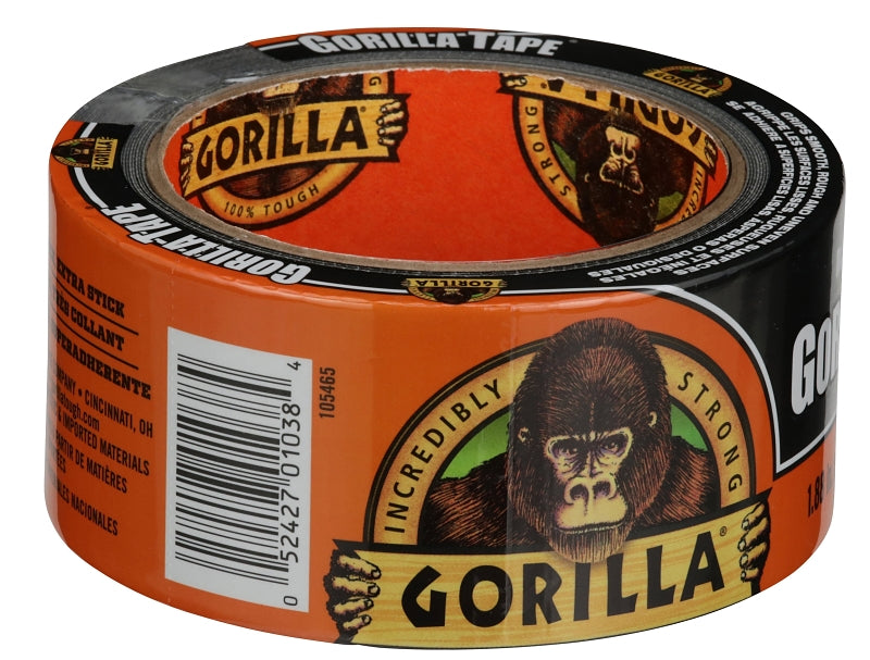 Gorilla All Weather 110418 Permanent Tape, Roll, 10 yd L, 1.88 in W, Polyethylene, Black
