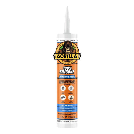 Gorilla 117395 Window and Door Sealant, White, >40 deg F, 10 oz Cartridge