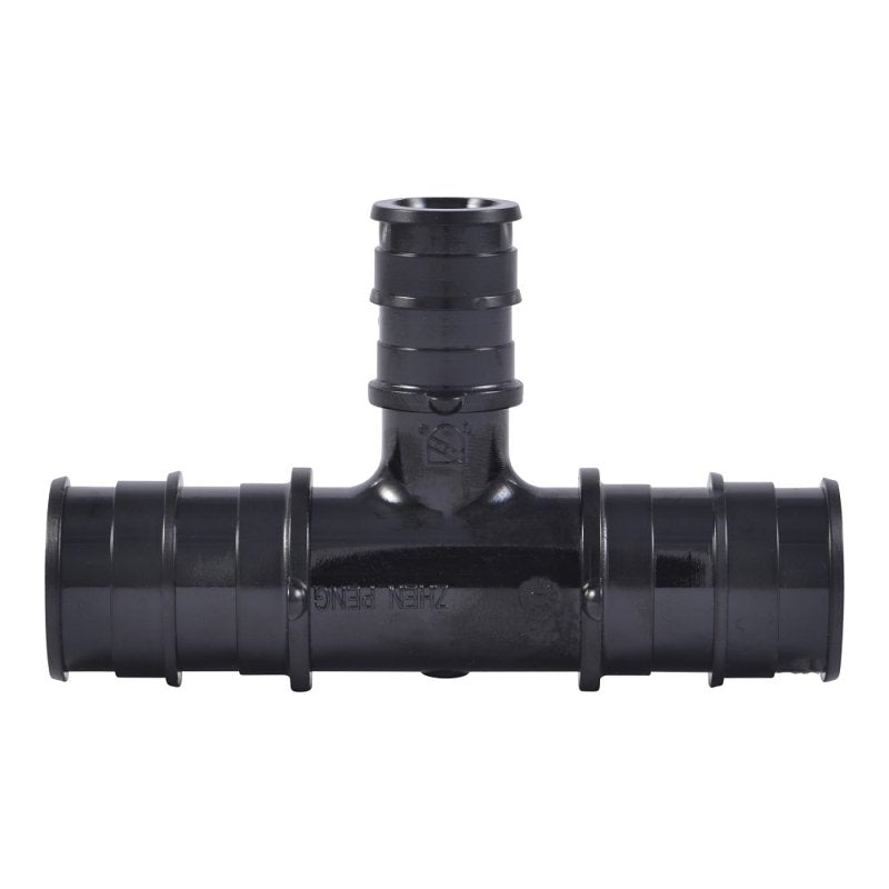 SharkBite UA412A5 Expansion Reducing Tee, 3/4 x 3/4 x 1/2 in, Barb, Polysulfone, Black, 160 psi Pressure