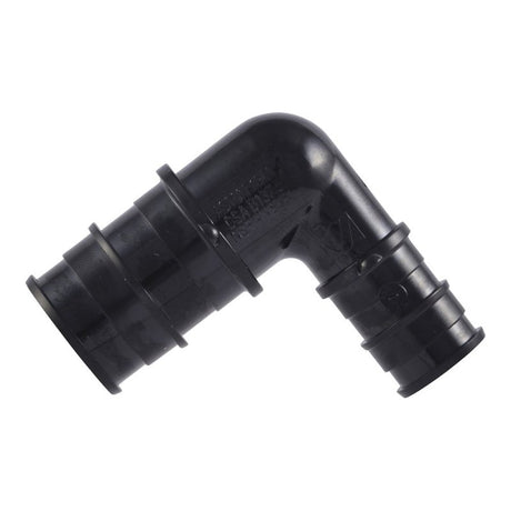 SharkBite UA274A5 Reducing Elbow, 3/4 x 1/2 in, Barb, 90 deg Angle, Acudel Polymer, Black, 150 to 160 psi Pressure