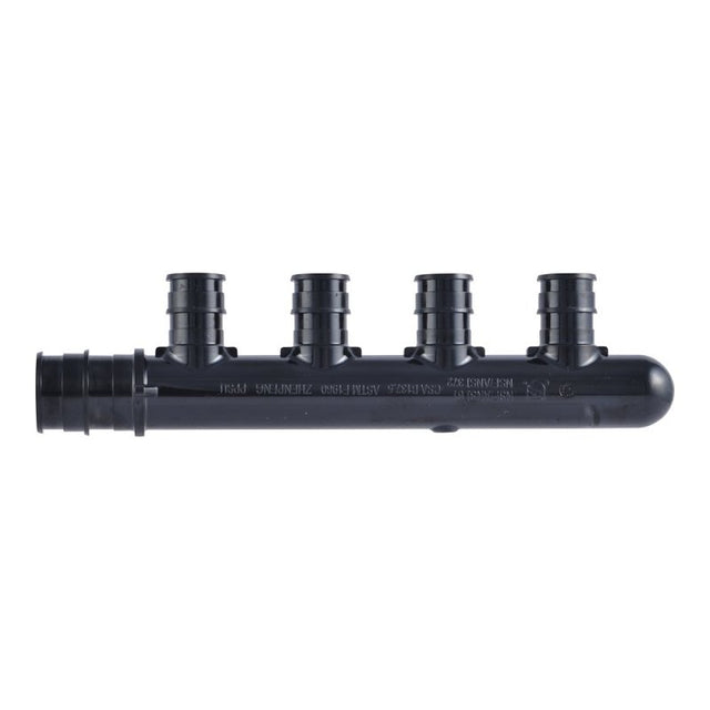 SharkBite UAMPT4C Multi-Port Closed Pipe Tee, 3/4 in Inlet, 4-Outlet, 1/2 in Outlet, Acudel Polymer