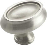 Amerock BP26127G10 Cabinet Knob, 1-3/16 in Projection, Traditional, Zinc, Satin Nickel