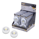 PowerZone F12004 LED Puck Light, LED-Lamp, LED Lamp, 35 Lumens, ABS Fixture, White Fixture, White Fixture, Pack of 12