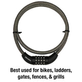 Master Lock 3/8 in. D X 60 in. L Vinyl Coated Steel Locking Cable