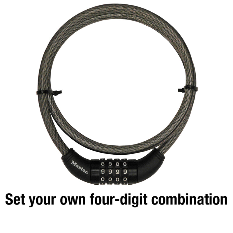 Master Lock 3/8 in. D X 60 in. L Vinyl Coated Steel Locking Cable