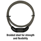 Master Lock 3/8 in. D X 60 in. L Vinyl Coated Steel Locking Cable