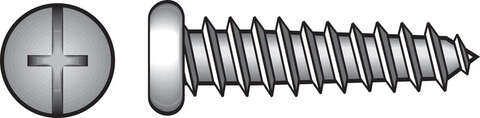 Hillman No. 8 X 1/2 in. L Phillips/Slotted Pan Head Sheet Metal Screws 100 pk