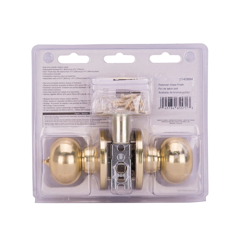 ProSource T9710BRA4V Privacy Lockset, Ball Design, Brass