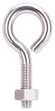 ProSource LR293 Eye Bolt, 6 mm Thread, Machine Thread, 3/8 in L Thread, 1 in Dia Eye, 160 lb Working Load, Pack of 10