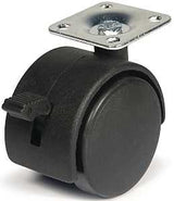 Dh Casters C-T20P1BKB Swivel Caster, 1-1/2 x 1-1/2 in Plate, 2-3/8 in H Dimensions, 2 in Dia Wheel, Plastic Wheel, Black
