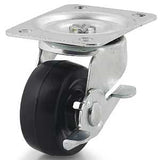 Dh Casters C-GD25HRSB Swivel Caster, 2-3/4 x 3-27/32 in Plate, 3-1/4 in H Dimensions, 2-1/2 in Dia Wheel, Rubber Wheel