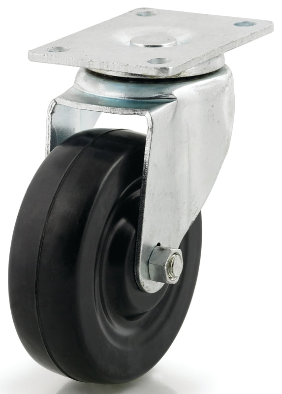 Dh Casters C-LM4P1RS Swivel Caster, 2-3/8 x 3-5/8 in Plate, 5-1/18 in H Dimensions, 4 in Dia Wheel, 1-1/4 in W Wheel