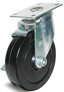 Dh Casters C-LM5P1RSB Swivel Caster, 2-3/8 x 3-5/8 in Plate, 6-1/18 in H Dimensions, 5 in Dia Wheel