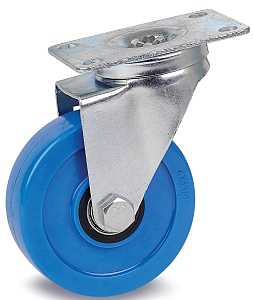 Dh Casters C-LM4P1PUS Swivel Caster, 2-3/8 x 3-5/8 in Plate, 5-1/8 in H Dimensions, 4 in Dia Wheel, 1-1/4 in W Wheel