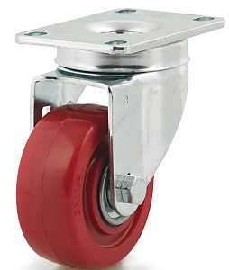 Dh Casters C-LM3P1PUS Swivel Caster, 2-3/8 x 3-5/8 in Plate, 4-1/4 in H Dimensions, 3 in Dia Wheel, 1-1/4 in W Wheel
