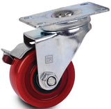Dh Casters C-LM3P1PUSB Swivel Caster, 2-3/8 x 3-5/8 in Plate, 4-1/4 in H Dimensions, 3 in Dia Wheel