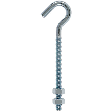Hampton Small Zinc-Plated Silver Steel 4 in. L Clothesline Bolt Hook 80 lb 1 pk, Pack of 10