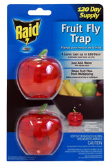 Raid 2PK-FFTA-RAID Fruit Fly Trap, Solid, Sweetish, Light Brown, 2/PK