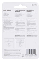 Landscapers Select GB0423L Ceiling Hook, 1-17/32 in H, Zinc, White, Ceiling Mount Mounting