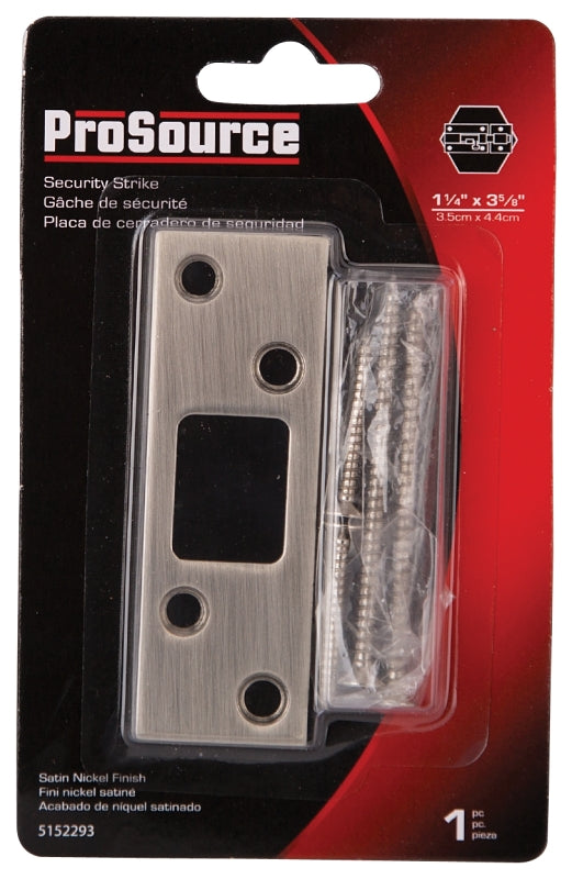 ProSource HSH-002SN-PS Security Strike, Steel, Satin Nickel, 3-5/8 in H, 1-1/4 in W