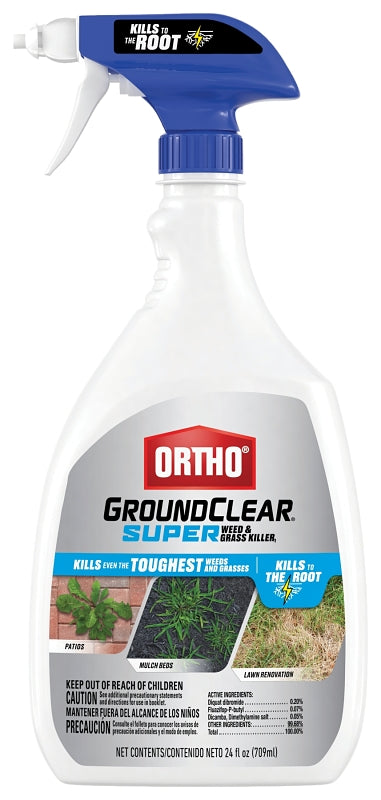 Ortho GroundClear 4653005 Weed and Grass Killer, Liquid, Light Yellow, 24 oz Bottle