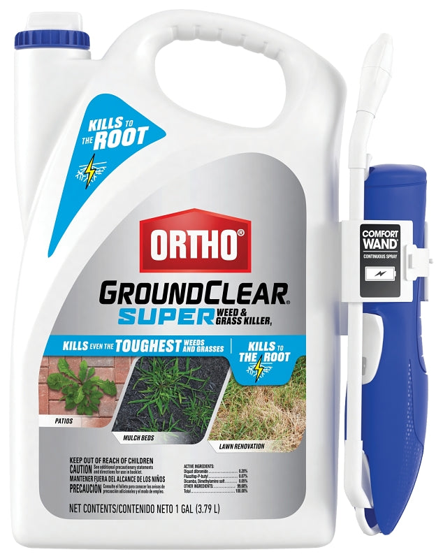 Ortho GroundClear 4652705 Super Weed and Grass Killer, Liquid, Light Yellow, 1 gal Jug
