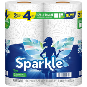 Sparkle 22272 Paper Towel, 9-1/4 ft L, 4.8 in W, 2 -Ply, Pack of 12