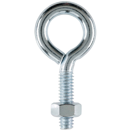 Hampton 1/4 in. X 2 in. L Zinc-Plated Steel Eyebolt Nut Included, Pack of 10