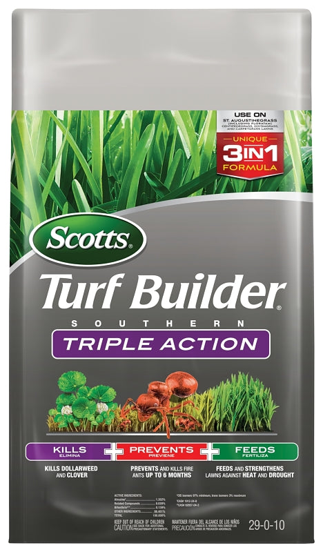 Scotts 26008A Southern Triple-Action Fertilizer Bag, Granular, 29-0-10 N-P-K Ratio