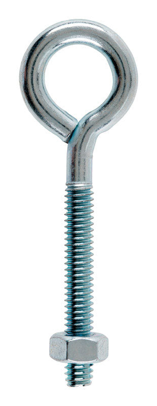 Hampton 1/4 in. X 3 in. L Zinc-Plated Steel Eyebolt Nut Included, Pack of 10
